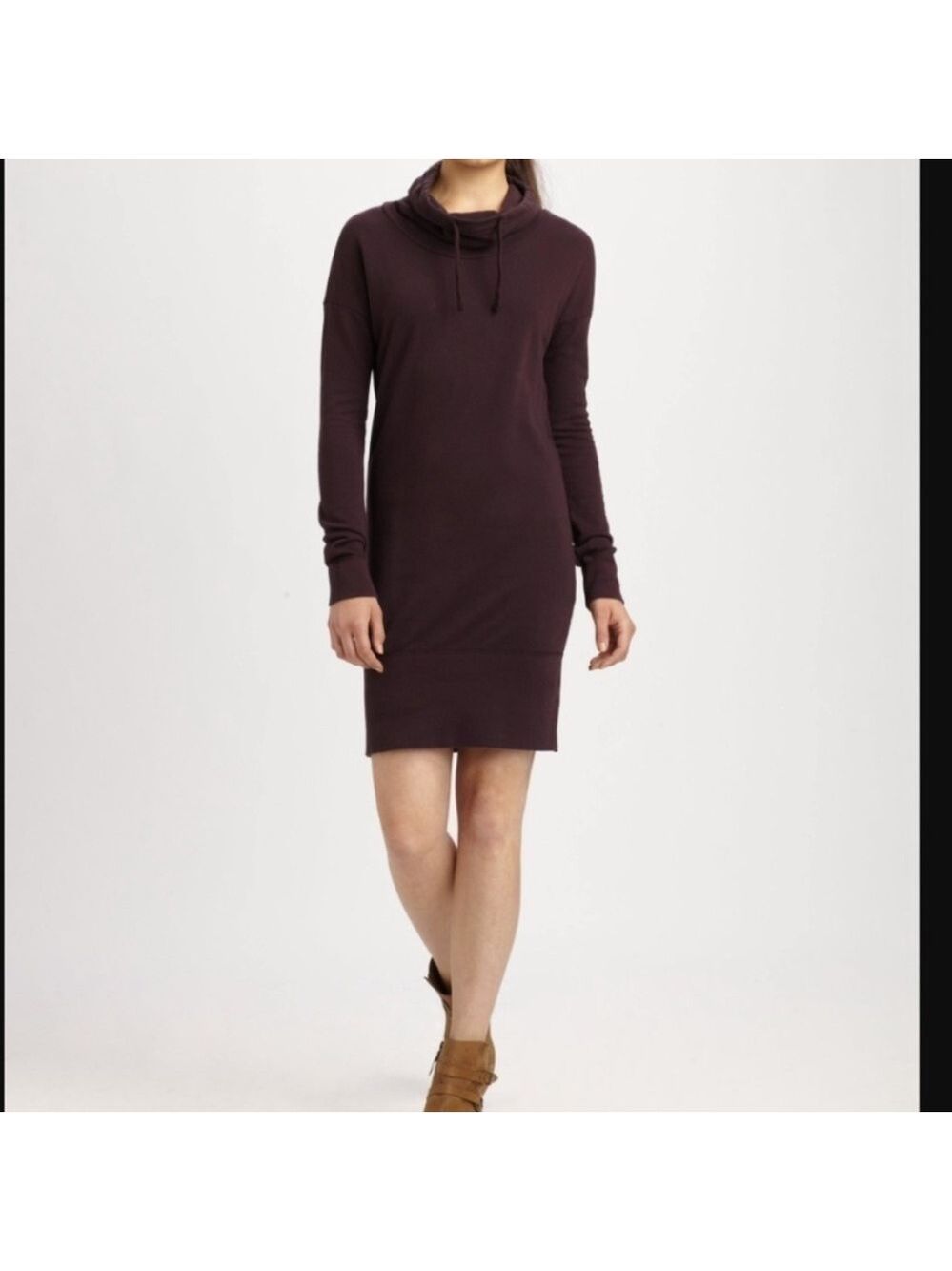Standard James Perse Funnel Neck Sweatshirt Dress Eggplant Size 2/Medium